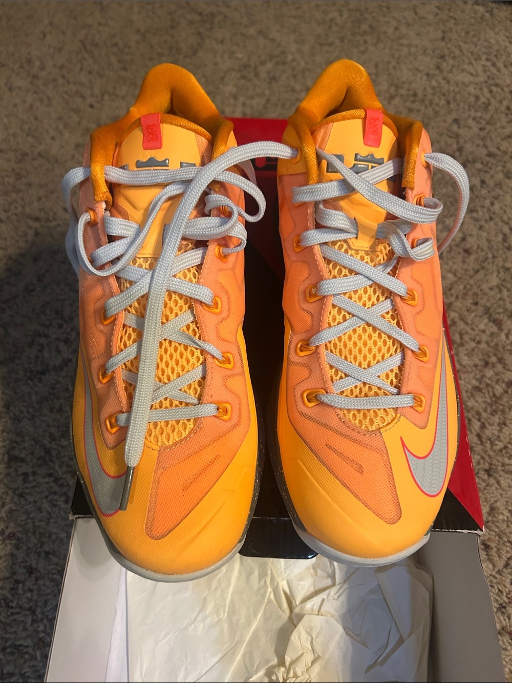 Nike Kids Orange and Yellow Athletic Sneakers